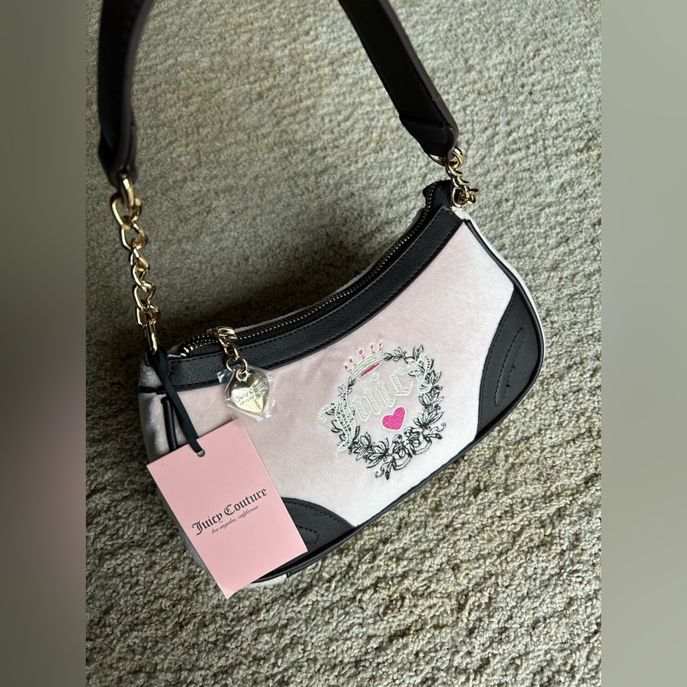 Juicy Couture Powder Blush Heritage Y2K Crest Shoulder Bag Purse